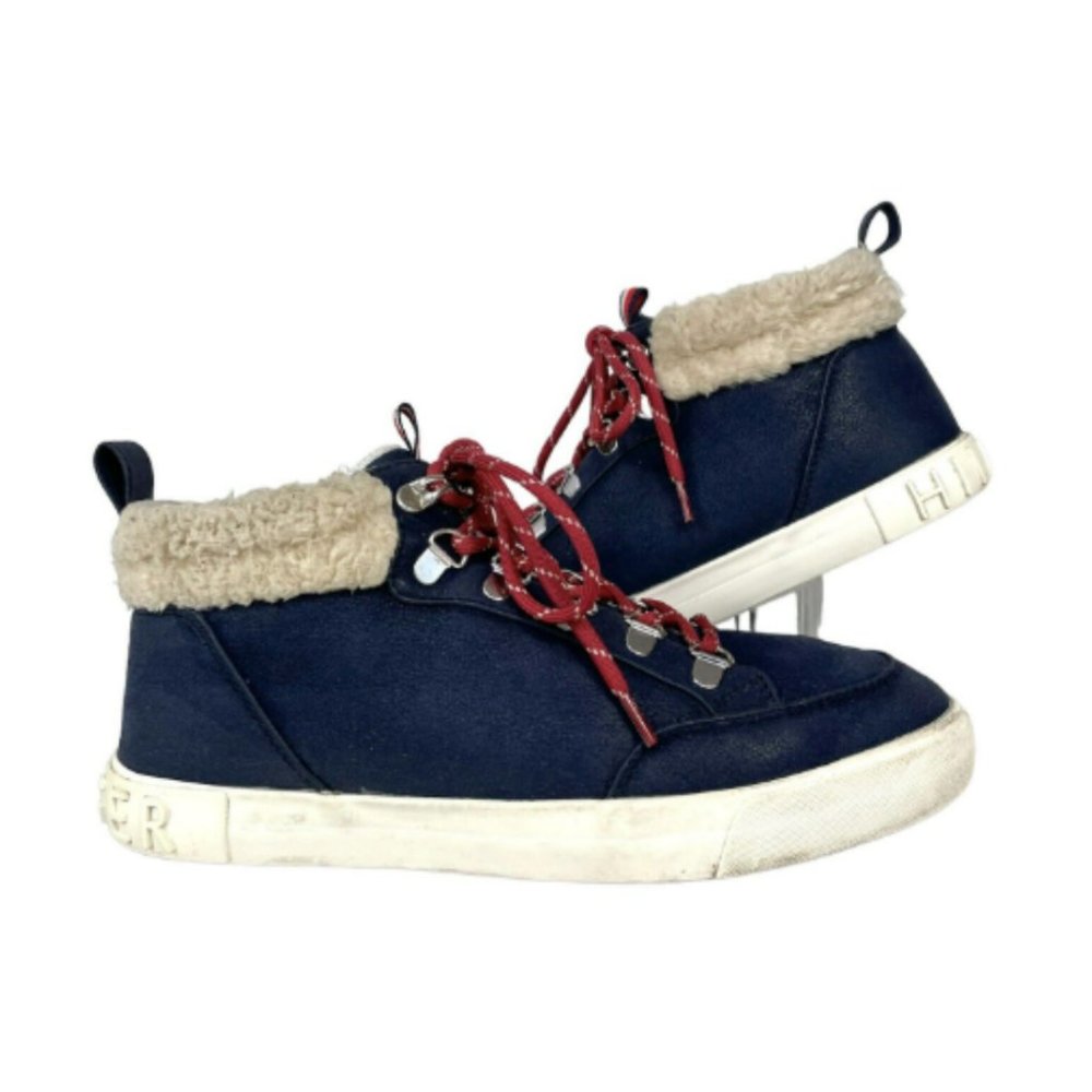 Tommy Hilfiger Jael 2 Faux Shearling High Top Sneakers Womens 8.5 Blue